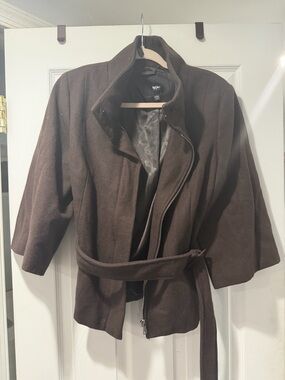 Classic Brown Women's Belted Coat Jacket